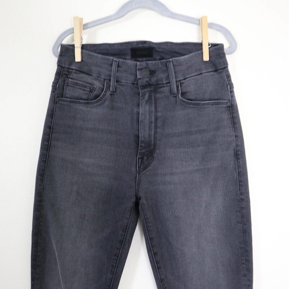 MOTHER Size 23 High Waisted Looker Ankle Fray Jeans Lighting Up Lanterns Black - Picture 3 of 11